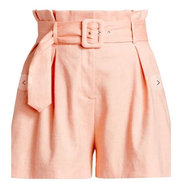 Veronica Beard Ashford Linen Short in Heathered Bright Coral NWT Size 8 - Picture 5 of 8